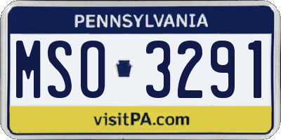 PA license plate MSO3291