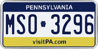 PA license plate MSO3296
