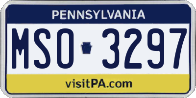 PA license plate MSO3297