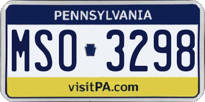 PA license plate MSO3298