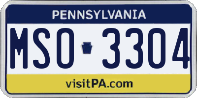 PA license plate MSO3304
