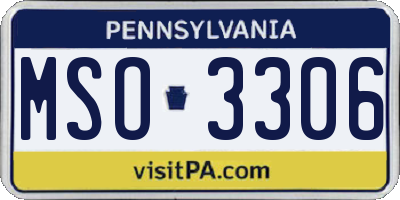 PA license plate MSO3306