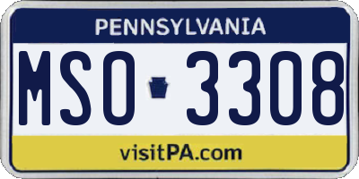PA license plate MSO3308