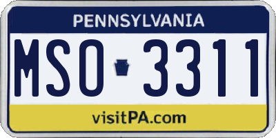 PA license plate MSO3311