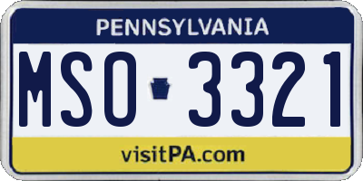 PA license plate MSO3321