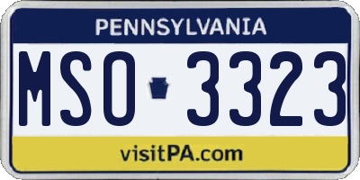 PA license plate MSO3323