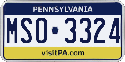 PA license plate MSO3324
