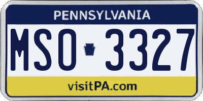 PA license plate MSO3327