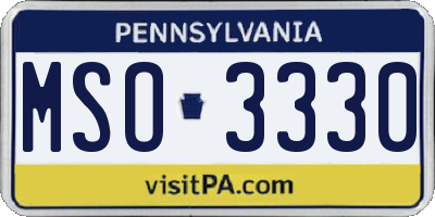 PA license plate MSO3330
