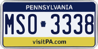 PA license plate MSO3338