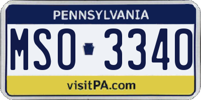 PA license plate MSO3340