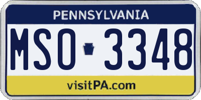 PA license plate MSO3348