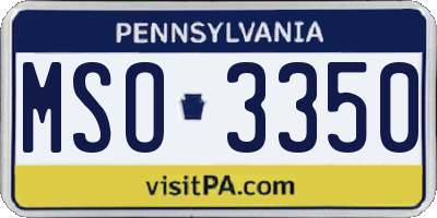 PA license plate MSO3350