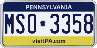 PA license plate MSO3358