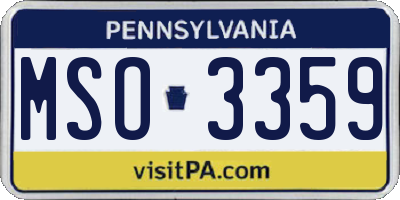 PA license plate MSO3359