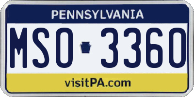 PA license plate MSO3360