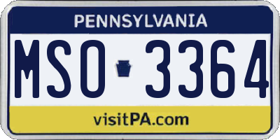PA license plate MSO3364