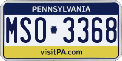 PA license plate MSO3368