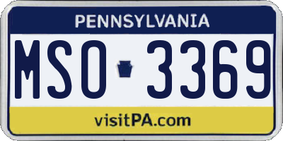 PA license plate MSO3369