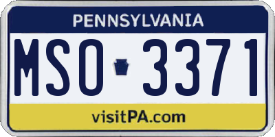PA license plate MSO3371