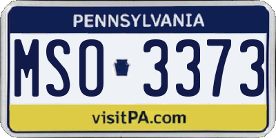PA license plate MSO3373