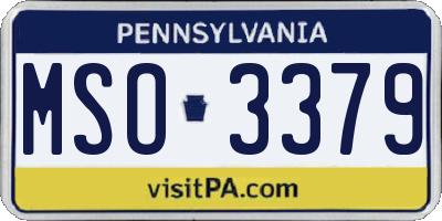PA license plate MSO3379