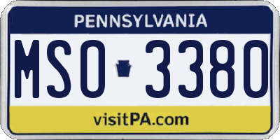 PA license plate MSO3380