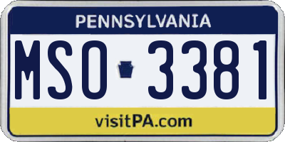 PA license plate MSO3381