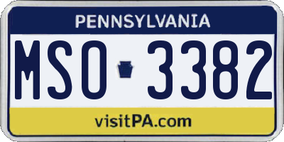 PA license plate MSO3382
