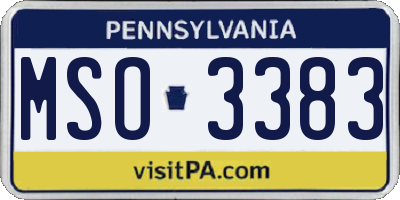 PA license plate MSO3383