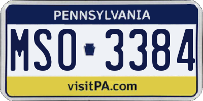 PA license plate MSO3384