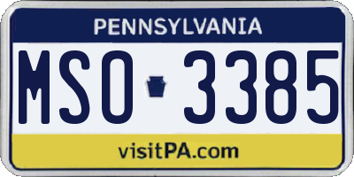 PA license plate MSO3385
