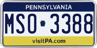 PA license plate MSO3388