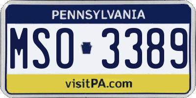 PA license plate MSO3389