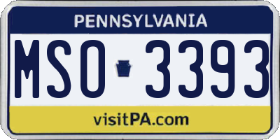 PA license plate MSO3393