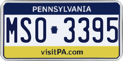 PA license plate MSO3395