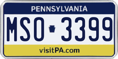 PA license plate MSO3399