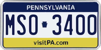 PA license plate MSO3400