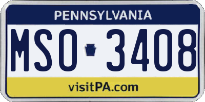 PA license plate MSO3408