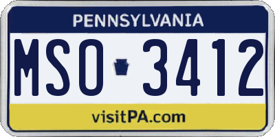 PA license plate MSO3412