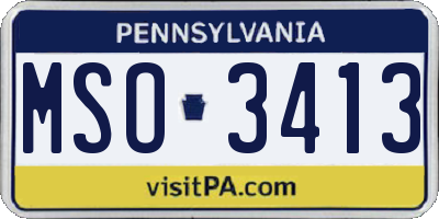 PA license plate MSO3413