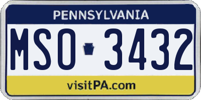 PA license plate MSO3432