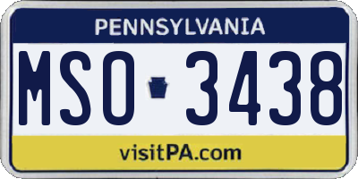 PA license plate MSO3438