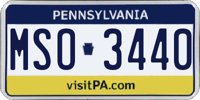 PA license plate MSO3440
