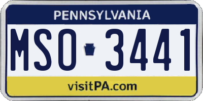 PA license plate MSO3441