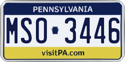 PA license plate MSO3446