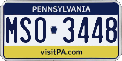 PA license plate MSO3448