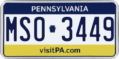 PA license plate MSO3449
