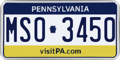 PA license plate MSO3450
