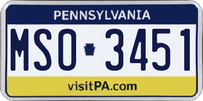 PA license plate MSO3451